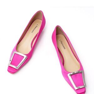 Caparros Pink Flats with Silver Accent
